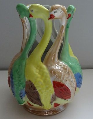 Rare Noritake Ceramic Lustre Vase Gaggle Of Geese