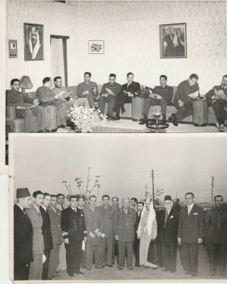 Saudi Arabia Rare Tow Photos At Saudi Embassy Karachi Visit By Egy.  Army 1953