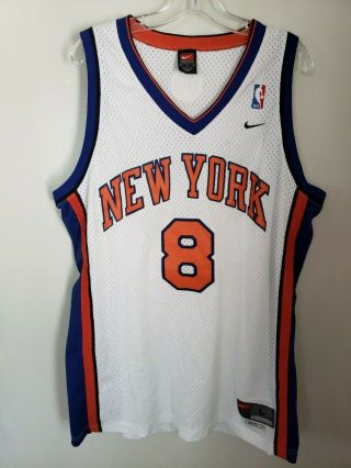 Rare Vintage Nike York Knicks Latrell Sprewell 8 Swingman Jersey Mens L Sewn