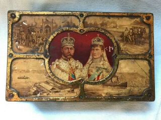 Very Rare Ww1 Rowntree Chocolate Queen Mary & George V Tin