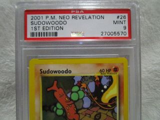 PSA 9 Sudowoodo Neo Revelation 1st Edition Pokemon Card 26/64 S30 2