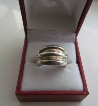 Rare Silver Modernist Designer Ring Scandinavian ? Size R3/4 S Usa 9