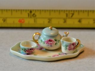 Avon Miniatures Tea Set Porcelain China Uk Rare 1:12 Floral Discontinued