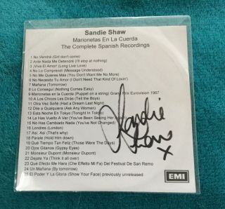 Mega Rare Signed Sandie Shaw Hits Sung In Spanish Promo Cd