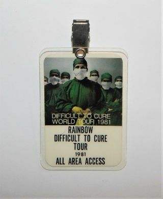 Mega Rare 1981 Rainbow All Area Pass Tour Backstage Difficult To Cure Blackmore