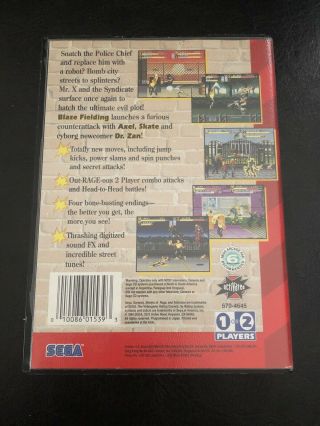 Streets of Rage 3 (Sega Genesis,  1994) RARE [no Manual] 2
