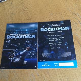 Elton John “rocketman” Uk Premiere Ticket Rare