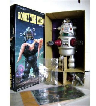 Rare Robby Robot Tin Toy Wind Up Silver Edition Osaka/ Metal House Japan Mib