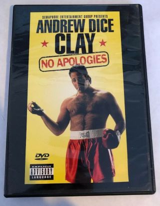 Andrew Dice Clay - No Apologies (dvd,  2000) Rare Oop Vg Shape Stand Up Comedy