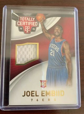 Joel Embiid 2014 - 15 Totally Certified Gold Rookie Jersey Patch 