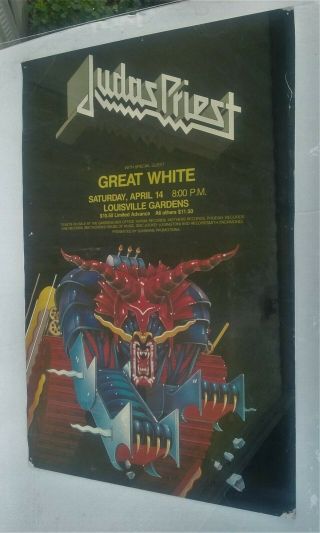 Judas Priest Rare Defenders Of The Faith Venue Concert Poster Great White Htf