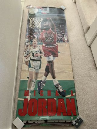 Michael Jordan Poster Costacos Brothers Chicago Bulls Bred Air Rare Vintage Door