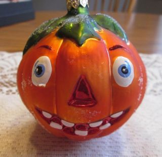 Rare Christopher Radko Halloween Ornament,  Junior Jack Pumpkin