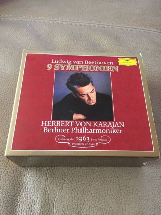 5 Cd Box: Beethoven 9 Symphonien Karajan West Germany Full Silver Dgg Rare Ed1