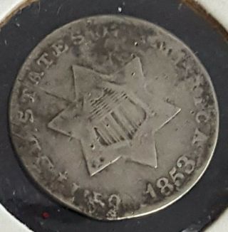 Rare 1853 Silver 3c 3 Cent Piece Trime Coin Pre Civil War