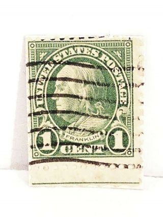 Rare 1921 - 1930 Issue Benjamin Franklin One 1 Cent Stamp Green -