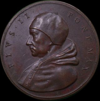 Papal,  Pius Ii (1458 - 64) - Ae Medallion By Piccolomini - Rare