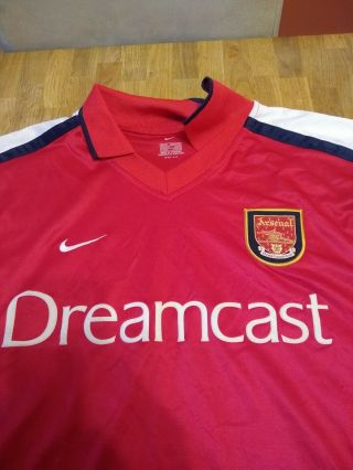 Rare Arsenal Home Shirt XL 2000 - 2002 (Nike / Dreamcast) Retro / Vintage 2
