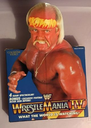 Wrestlemania Iv 4 Vhs Hulk Hogan Pop Up Case Rare Andre The Giant Wwf Wwe Vg