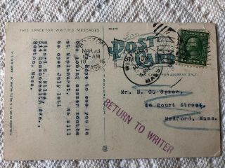 Rare Geo Washington 1 Cent Stamp On A Maplehurst Lodge,  Halifax,  Vt.  Post Card