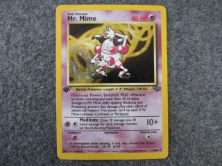 Mr.  Mime 1st Edition 6/64 Rare Holo Jungle Set In But