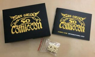 Sdcc 2019 Very Rare 50th Anniversary Chase Pin,  Collectors Box,  Booklet