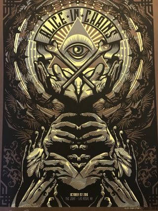 Alice In Chains Rare Limited - Edition Poster 2016 Las Vegas 18” X 24”