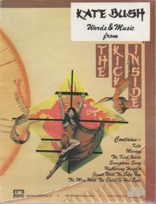 Kate Bush Rare 1978 Uk Only Oop Sheet Music Booklet " The Kick Inside "