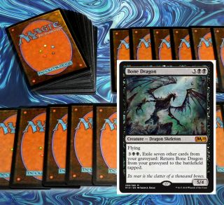 Mtg Standard Black Deck Magic The Gathering Rares 60 Cards Bone Dragon Tetzimoc