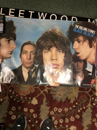 Rolling Stones Promo Poster Black & Blue,  Huge 27” X 40”,  Rare