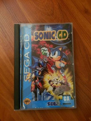 Sega Cd - Sonic Cd Retro Video Game Complete - Rare Collectible