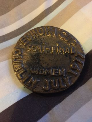 Europa Cup Semi Final Women Dublin 1977 Medal Rare