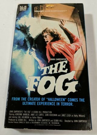 The Fog (vhs,  1987) Rare Oop Htf Embassy 1980 John Carpenter/jamie Lee Curtis