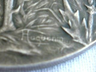 Rare Huguenin Rooster 900 Silver Antique Medallion Swiss French 4