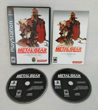 Metal Gear Solid (playstation 1,  1999) - Complete - Black Label - Rare Long Box