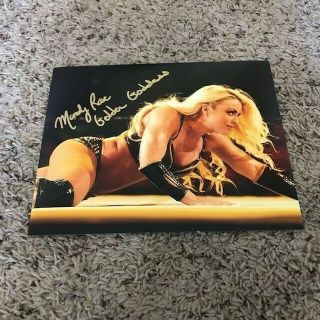 Mandy Rose Signed Autographed 8x10 Photo Rare Golden Goddess Sexy Pose In Ring C