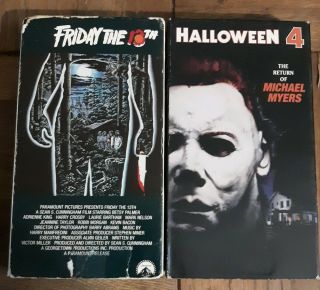 Friday The 13th & Halloween 4 Return Of Michael Myers Vhs Rare Slasher Horror