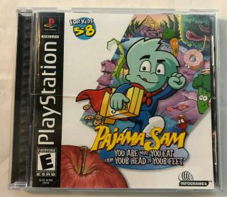 Pajama Sam Ps1 Video Game Complete You Are What You Eat Rare Sony Playstation