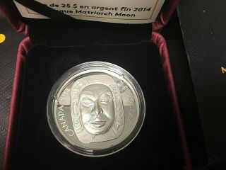 Canada 2014 Matriarch Moon Mask $25 Dollar Fine Silver Coin Rare Rcm 1oz Bullion
