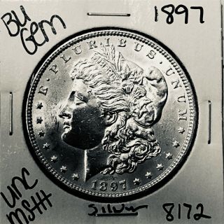 1897 Bu Gem Morgan Silver Dollar Unc Ms,  U.  S.  Rare Coin 8172