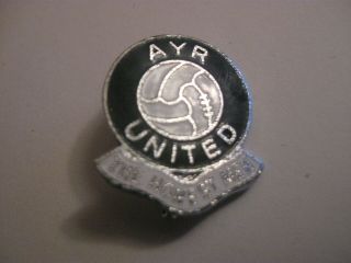 Rare Old Ayr United Football Club Enamel Brooch Pin Badge By Rev Gomm