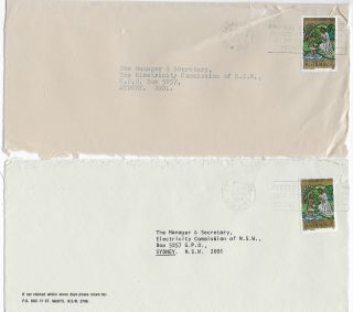 Australia Christmas 1973 7c P14½ & P15 Solo On Commercial Covers Rare