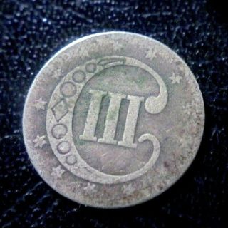 Rare 1851 Silver 3c 3 Cent Piece Trime Coin Pre Civil War Great Date