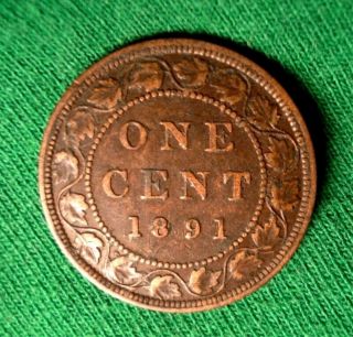 1891 Sd/ll Far Low Canada Large Cent Copper Victoria Rare