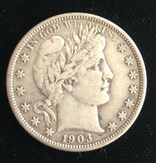 1903 O 50c Barber Silver Half Dollar Rare Us Coin