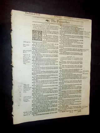 Rare - 1613 Kjv - He Bible - The Book Of Proverbs - Complete - Quarto - Black Letter - Rare