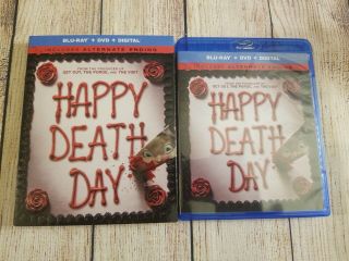 Happy Death Day (blu - Ray,  Dvd) W/ Oop Rare Slipcover.  Horror.  No Digital