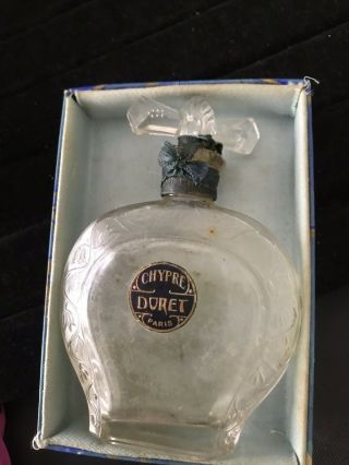 Stunning Vintage Very Rare 1920 Chypre Doret Paris Perfume 4 1/4 Inches Tall Box
