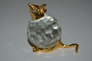 Vintage Small Rat Rodent Mouse Shaped Crystal Glass Ball Figurine Rare