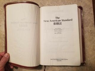 Rare NASB Side Column Reference Bible Red Letter Cowhide Leather 1977 4